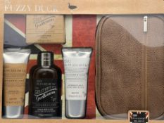 BOXED BRAND NEW THE FUZZY DUCK , MENS OVEWRNIGHT KIT, INCLUDES, WASH BAG, HAIR & BODY WASH, SOAP,