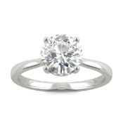 BOXED CHARLES AND COLVARD CREATED MOISSANITE SINGLE BRILLIANT CUT SOLITAIRE, SET IN 9CT WHITE