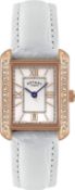 BOXED LADIES ROTARY WATCH, SET WITH WHITE LEATHER STRAP, MODEL- LS02652/41, RRP-£69.00Condition