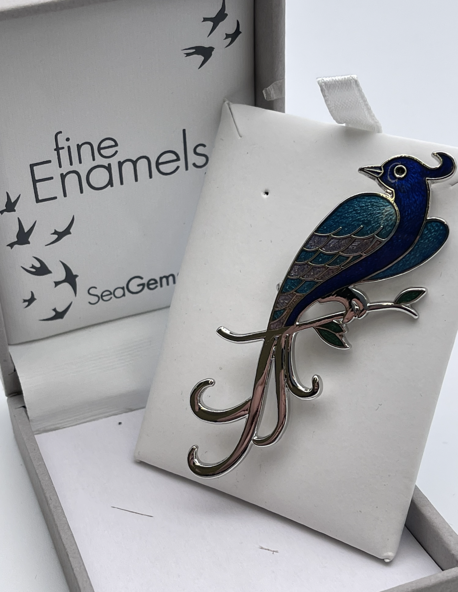 BOXED FINE ENAMELS, SEA GEMS BIRD BROOCHCondition ReportAppraisal Available on Request- All Items - Image 2 of 2