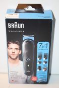 BOXED BRAUN ALL-IN-ONE TRIMMER 3 7-IN-1 STYLING KIT MGK3245 RRP £44.95Condition ReportAppraisal