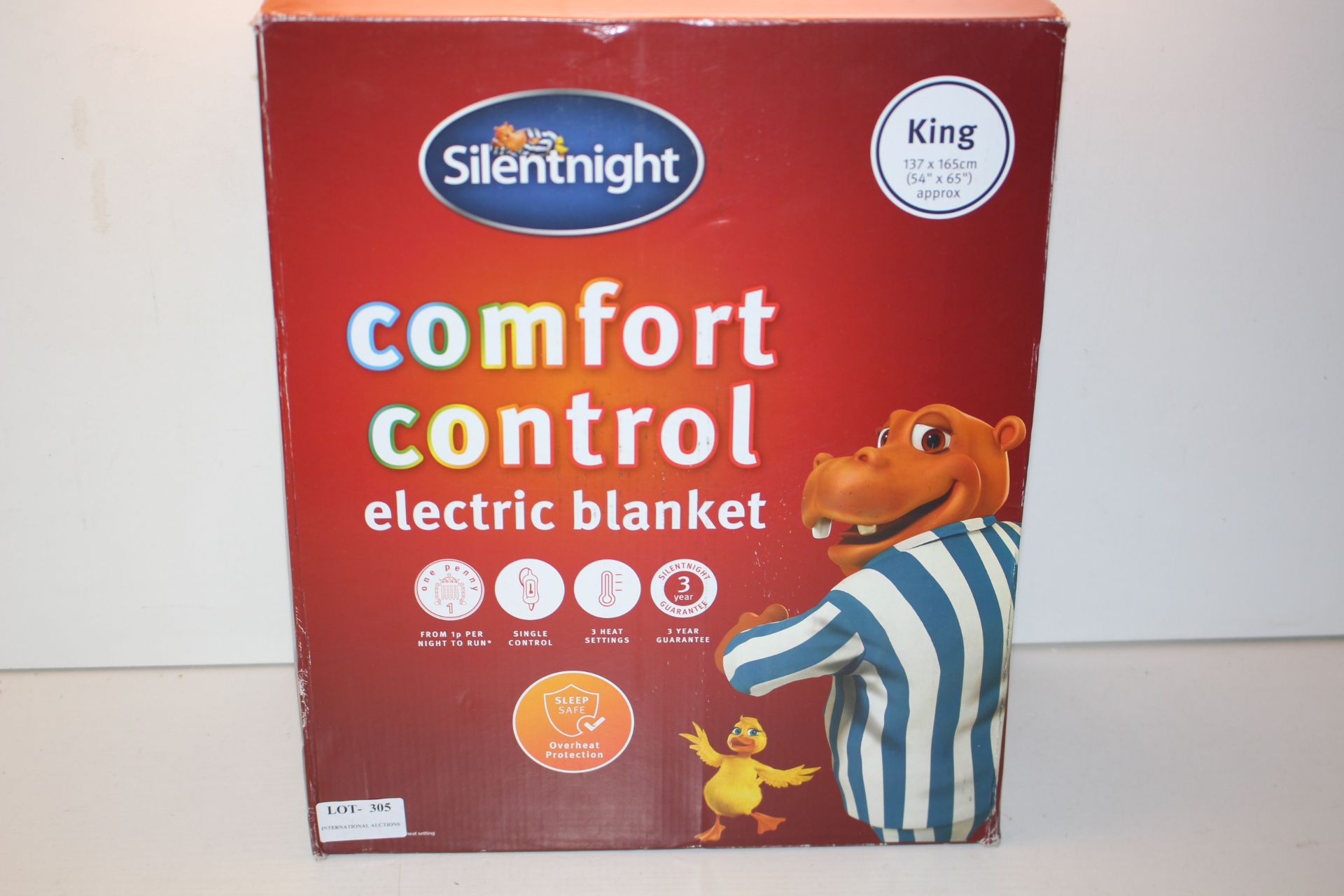 BOXED SILENTNIGHT COMFORT CONTROL ELECTRIC BLANKET KINGSIZE RRP £39.99Condition ReportAppraisal