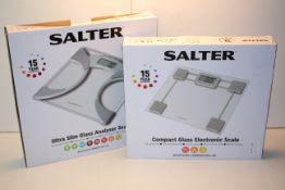 2X BOXED ASSORTED SALTER BATHROOM SCALES COMBINED RRP £55.00Condition ReportAppraisal Available on