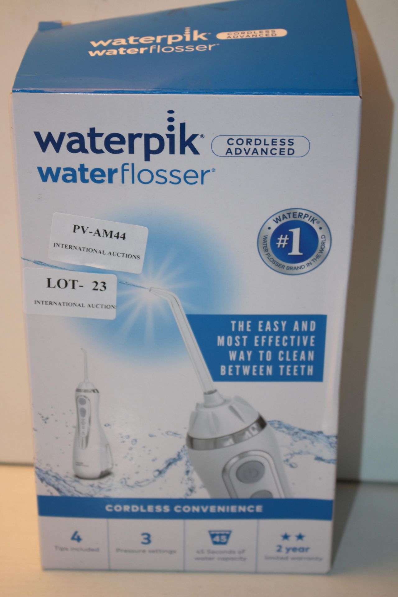 BOXED WATERPIK WATER FLOSSER CORDLESS ADVANCED RRP £79.00Condition ReportAppraisal Available on