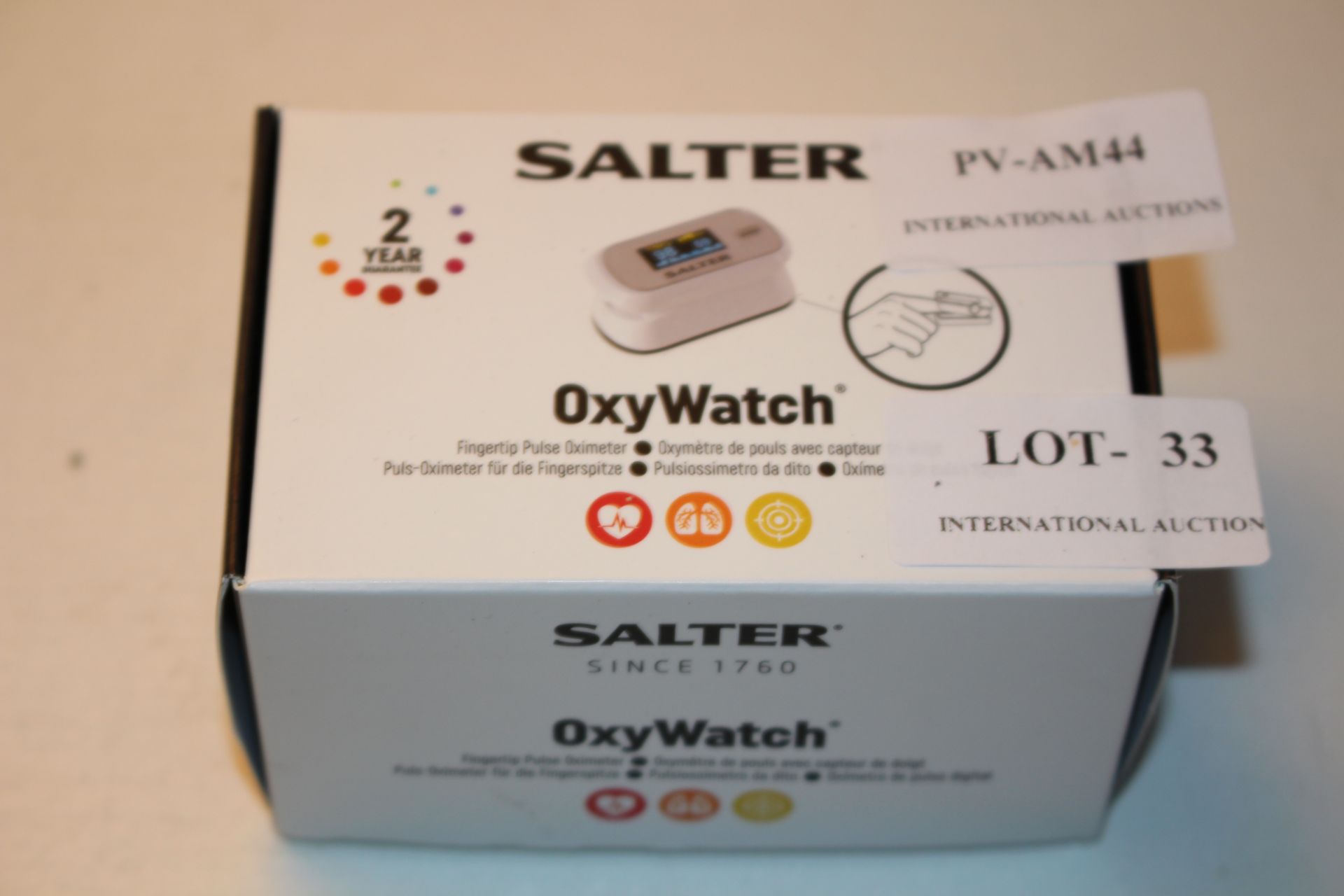 BOXED SALTER OXYWATCH FINGERTIP PULSE OXIMETER Condition ReportAppraisal Available on Request- All