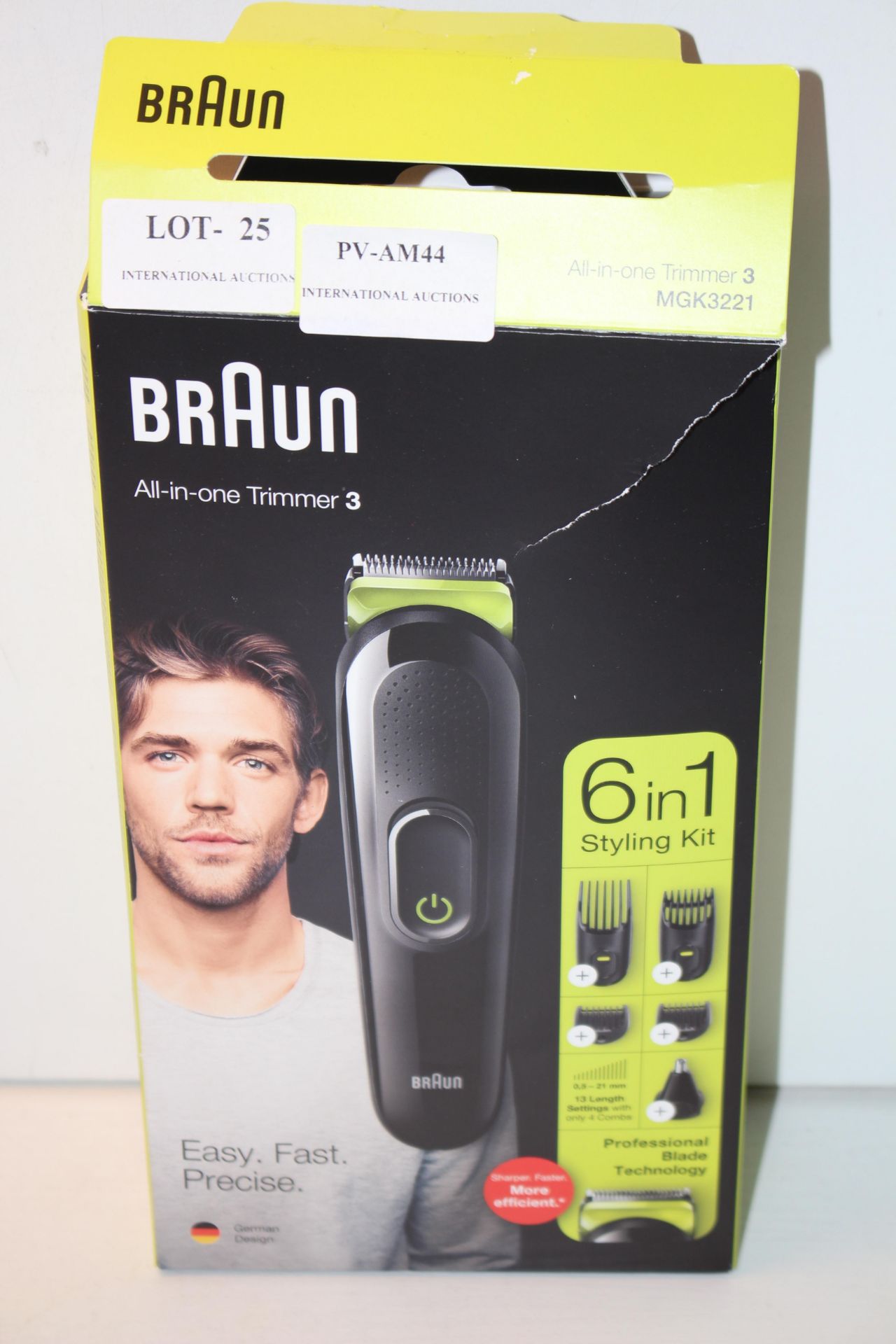 BOXED BRAUN ALL-IN-ONE TRIMMER 3 6-IN-1 STYLING KIT MGK3221 RRP £44.95Condition ReportAppraisal