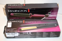 2X BOXED ITEMS TO INCLUDE REMINGTON FLEXIBRUSH STEAM & REMINGTON STRAIGHTENER 210 (IMAGE DEPICTS