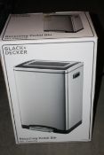 BOXED BLACK & DECKER RECYCLING PEDAL BIN 40L CAPACITYCondition ReportAppraisal Available on Request-