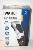BOXED WAHL CLIP 'N RINSE RINSEABLE CORD/CORDLESS HAIR CLIPPER RRP £29.99Condition ReportAppraisal