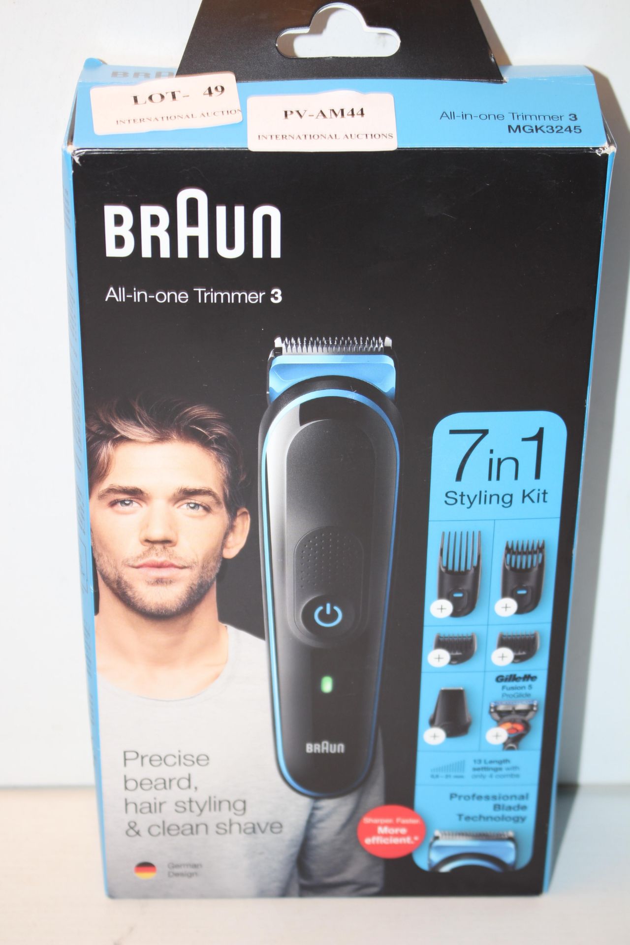 BOXED BRAUN ALL-IN-ONE TRIMMER 3 7-IN-1 STYLING KIT MGK3245 RRP £44.95Condition ReportAppraisal