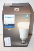 BOXED PHILIPS HUE PERSONAL WIRELESS LIGHTING WHITE SINGLE BULB B22Condition ReportAppraisal