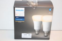 BOXED PHILIPS HUE PERSONAL WIRELESS LIGHTING WHITE 2X SINGLE BULB B22 RRP £24.99Condition