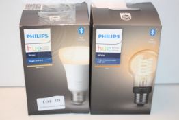 2X BOXED PHILIPS HUE PERSONAL WIRELESS LIGHTING ITEMS TO INCLUDE SINGLE FILAMENT BULB A60 E27 &