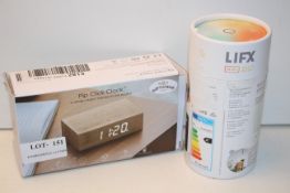2X BOXED ASSORTED ITEMS TO INCLUDE LIFX MINI DAY & DUSK SMART BULB & FLIP CLICK CLOCKCondition