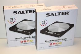 2X BOXED SALTER DISC ELECTRONIC SCALES COMBINED RRP £34.00Condition ReportAppraisal Available on