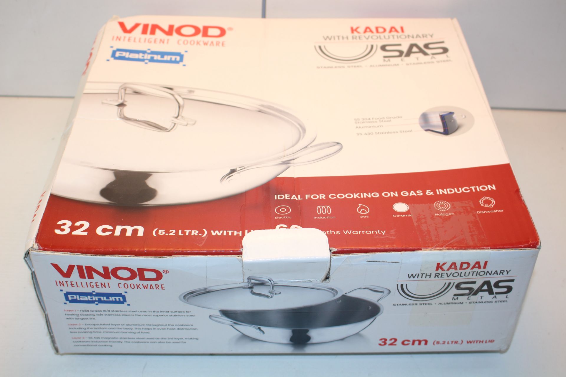 BOXED VINOD INTELLIGENT COOKWARE PLATINUM 32CM Condition ReportAppraisal Available on Request- All