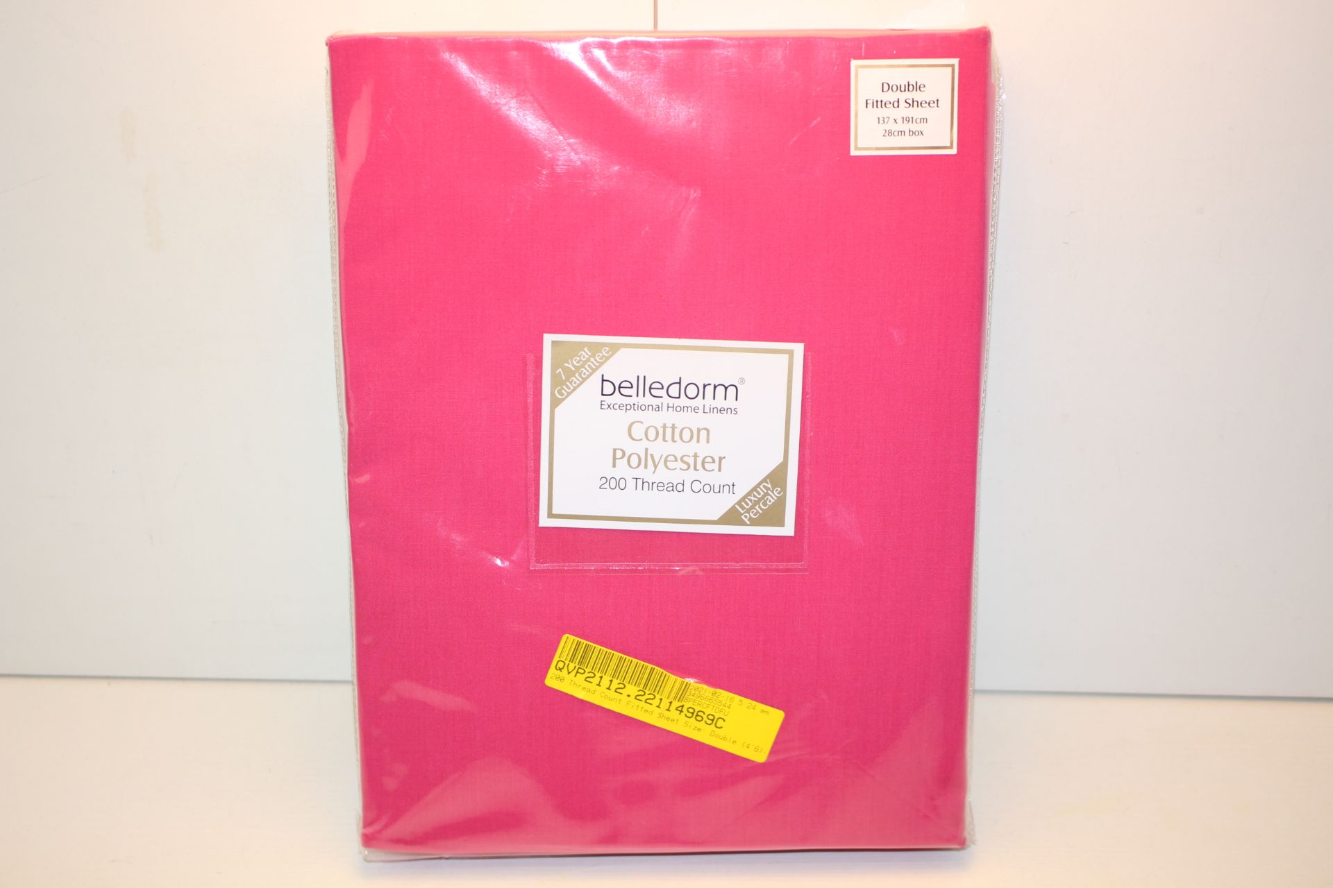 BAGGED BELLEDORM COTTON POLYESTER 200 THREAD COUNT DOUBLE FITTED SHEET RRP £19.99 (AS SEEN IN