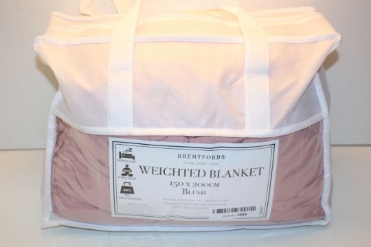 BAGGED BRENTFORDS WEIGHTED BLANKET 150 X 200CM BLUSH RRP £29