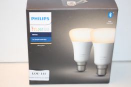 BOXED PHILIPS HUE PERSONAL WIRELESS LIGHTING WHITE 2X SINGLE BULB B22 RRP £24.99Condition