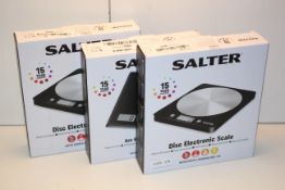 3X BOXED ASSORTED SALTER SCALES COMBINED RRP £49.50 (IMAGEW DEPICTS STOCK)Condition