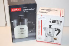2X BOXED ITEMS TO INCLUDE BODUM MILK FROTHER & BIALETTI MOKA EXPRESS COMBINED RRP £47.89Condition