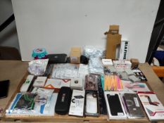 ONE LOT TO CONTAIN OF A LARGE NUMBER OF ASSORTED ITEMS TO INCLUDE PHONES ACCESIORES, EYEBROW