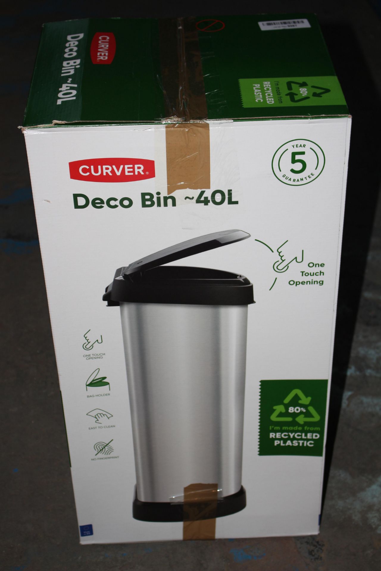 BOXED CURVER DECO BIN 40L SLIM RRP £34.99Condition ReportAppraisal Available on Request- All Items