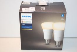 BOXED PHILIPS HUE PERSONAL WIRELESS LIGHTING WHITE 2X SINGLE BULB E27 RRP £24.99Condition