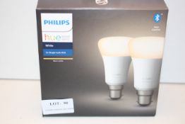 BOXED PHILIPS HUE PERSONAL WIRELESS LIGHTING WHITE 2X SINGLE BULB B22 RRP £24.99Condition