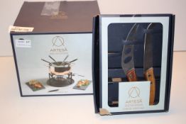 2X BOXED ASSORTED ITEMS TO INCLUDE ARTESA FONDUE SET & CHEESE KNIFE SET COMBINED RRP £74.00Condition