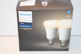 BOXED PHILIPS HUE PERSONAL WIRELESS LIGHTING WHITE 2X SINGLE BULB B22 RRP £24.99Condition