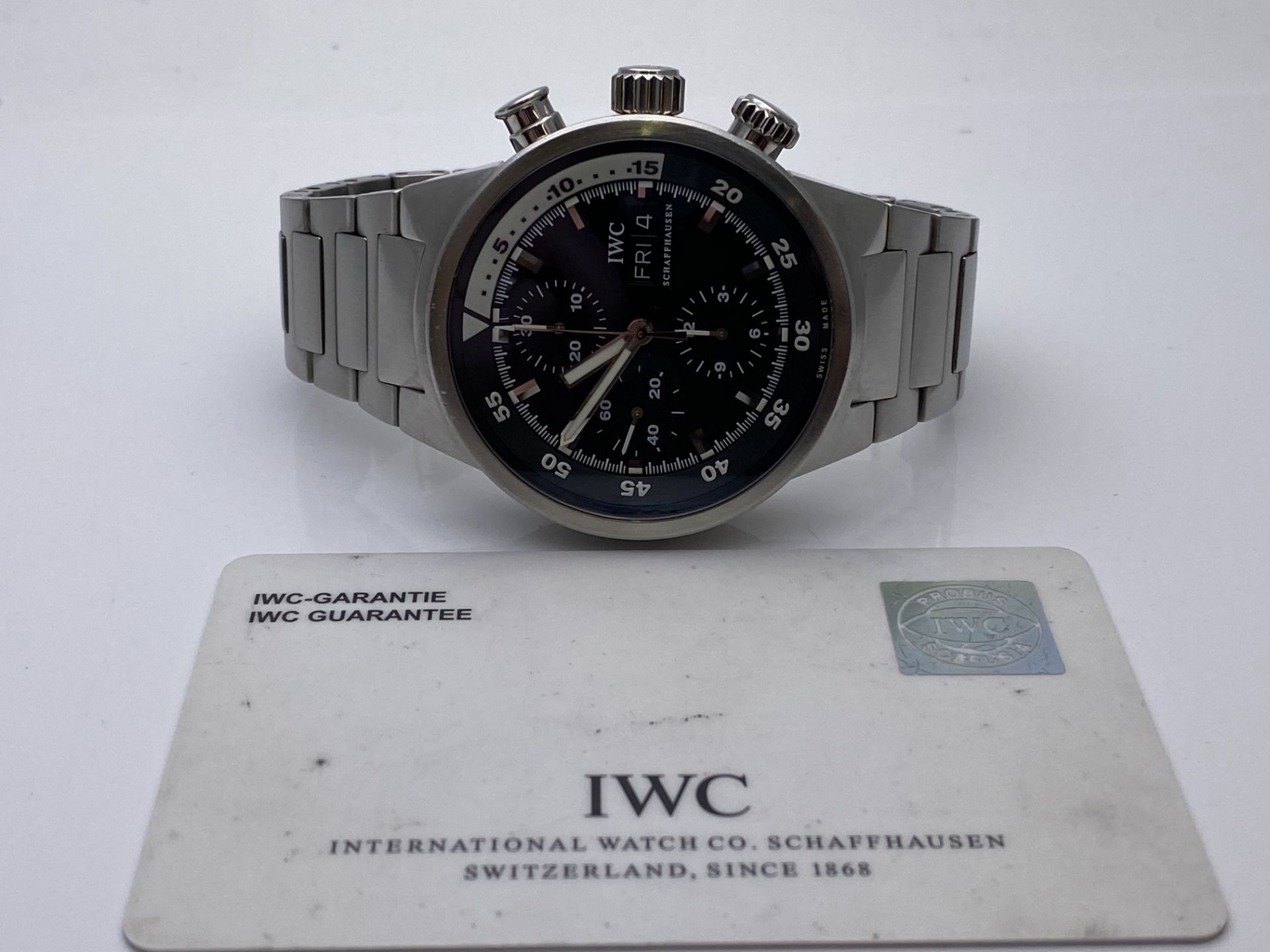 GENTS IWC STAINLESS STEEL WATCH, MODEL- IW3F1928, Aquatimer Chrono-Automatic Stainless Steel / Black - Image 4 of 4