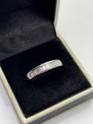 ***£3560.00*** 18CT WHITE GOLD DIAMOND RING, SET WITH FIFTEEN BAGUETTE CUT DIAMONDS, COLOUR- G,