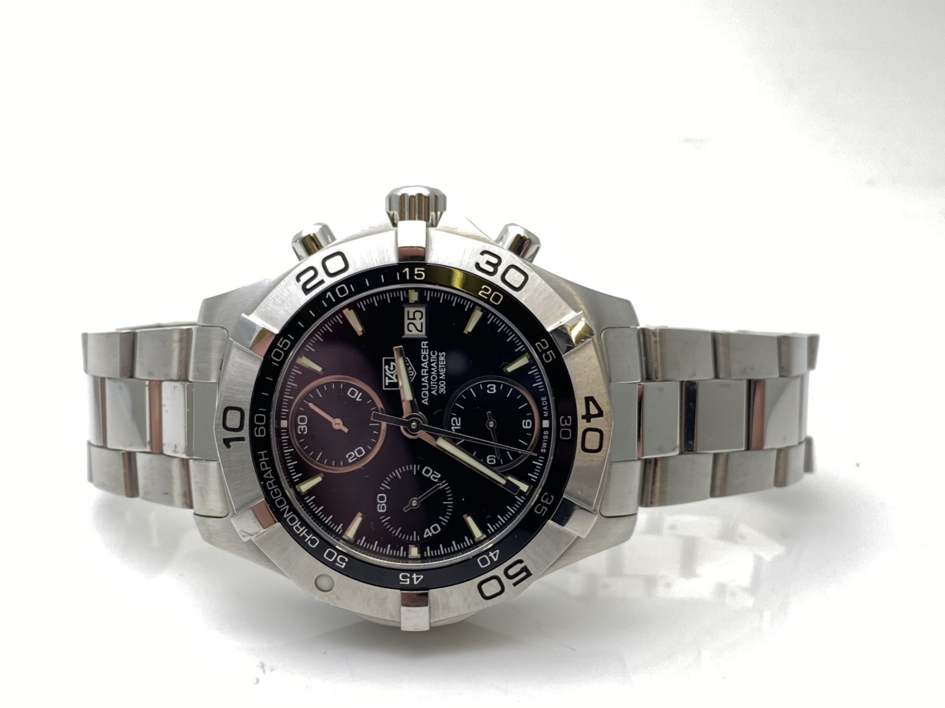 GENTS TAG HEUER STAINLESS STEEL WATCH, CHRONOMETER AUTOMATIC, MODEL- CAF2110, NO BOX, NO PAPERS,