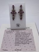 ***£4995.00*** ANTIQUE VICTORIAN EARRINGS, SET WITH TWENTY EIGHT ROUND BRILLIANT CUT DIAMONDS,