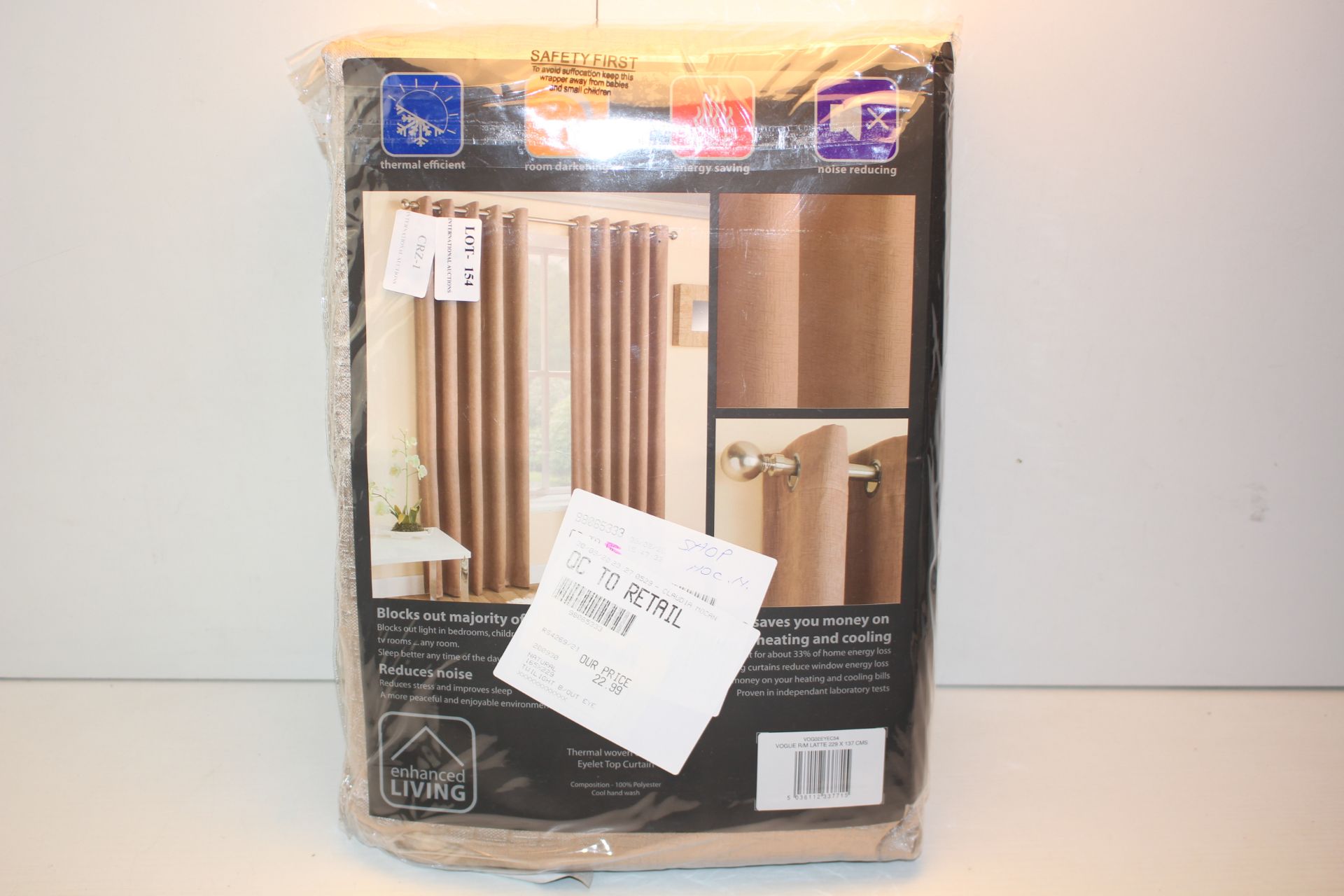 BAGGED VOGUE RM LATTE 229 X 137 CM READY MADE CURTAINS RRP £22.99Condition ReportAppraisal Available