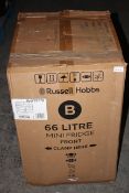 BOXED RUSSELL HOBBS 66 LITRE MINI FRIDGE BLACK MODEL: RHTTF67B RRP £109.00Condition