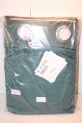 BAGGED VELOUR EYELET HOLE CURTAINS GREEN RRP £39.99Condition ReportAppraisal Available on Request-