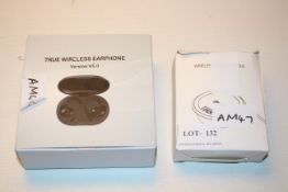 2X BOXED ASSORTED ITEMS TO INCLUDE TRUE WIRELESS EARPHONE VERSION V5.0 & OTHER (IMAGE DEPICTS