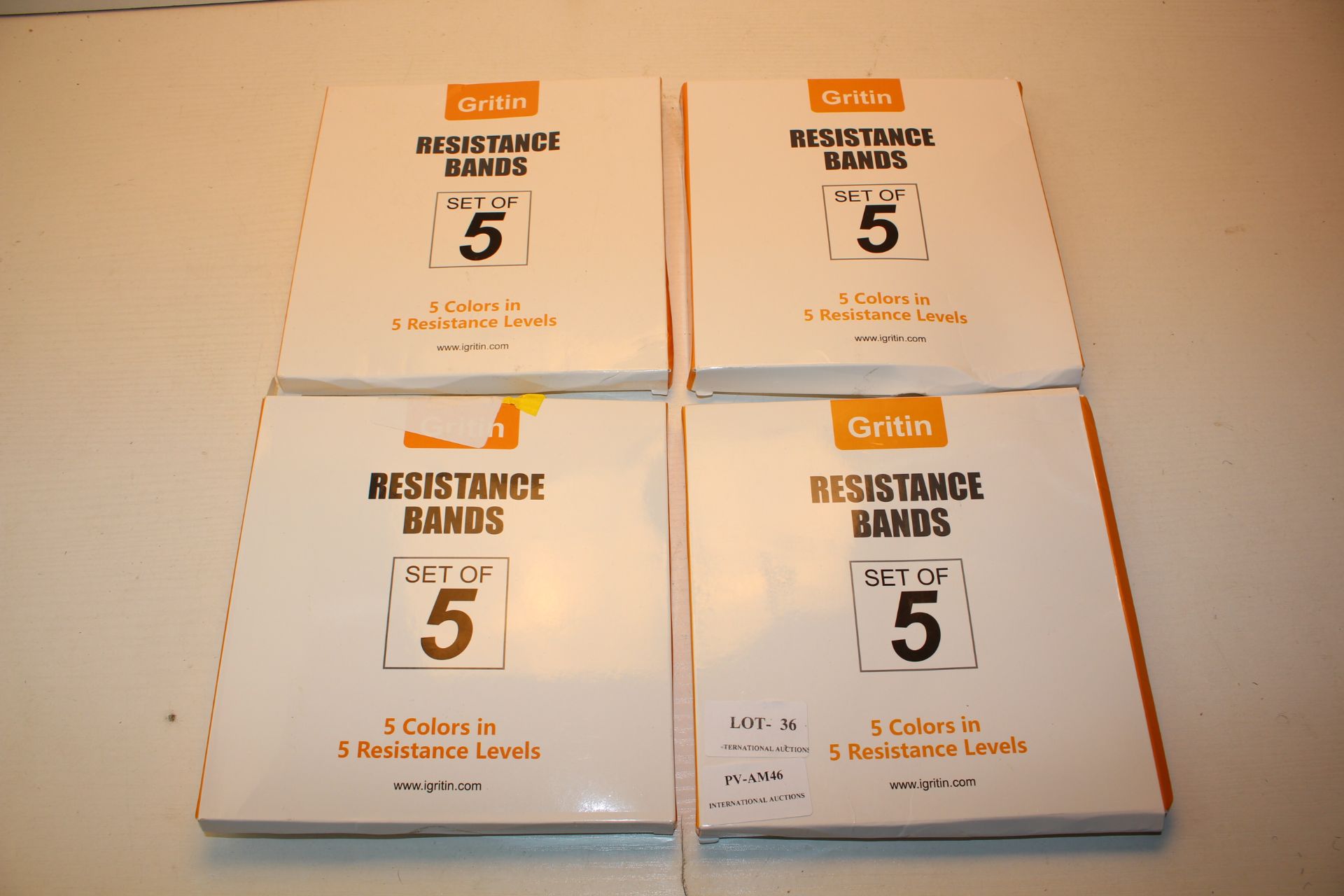 4X BOXED GRITIN SETS RESISTANCE BANDS SETS OF 5 COMBINED RRP £80.00Condition ReportAppraisal