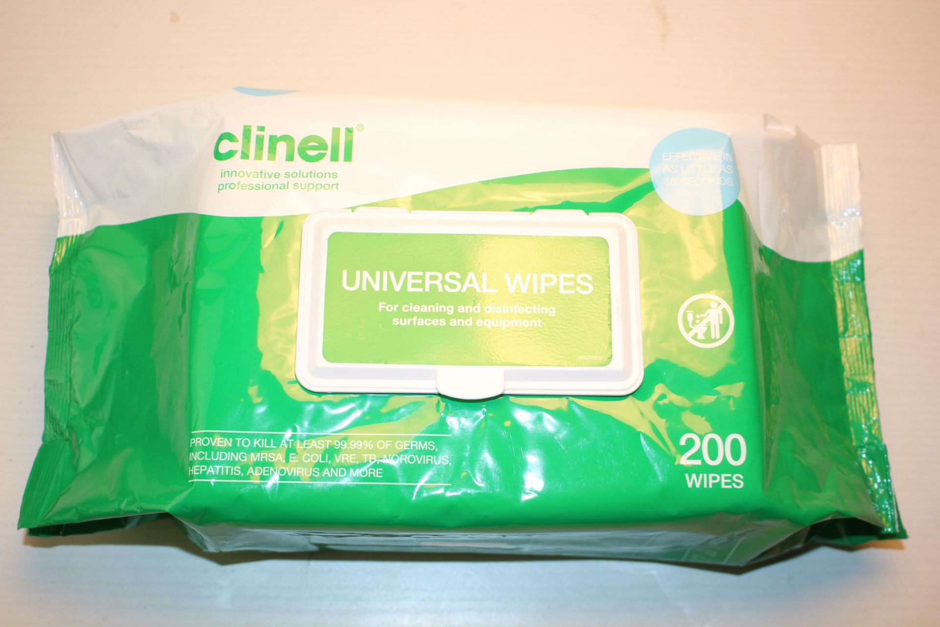 3X PACKS 200WIPES CLINELL UNIVERSAL WIPES PROFESSIONAL GRADE KILL 99.99% GERMS RRP £28.00Condition