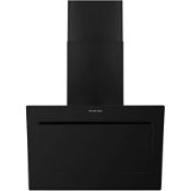 BOXED RUSSELL HOBBS 90CM WIDE ANGLED BLACK GLASS CHIMNEY COOKER HOOD MODEL: RHGCH902B-M RRP £190.