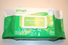 3X PACKS 200WIPES CLINELL UNIVERSAL WIPES PROFESSIONAL GRADE KILL 99.99% GERMS RRP £28.00Condition