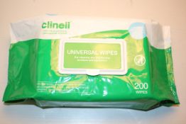 3X PACKS 200WIPES CLINELL UNIVERSAL WIPES PROFESSIONAL GRADE KILL 99.99% GERMS RRP £28.00Condition
