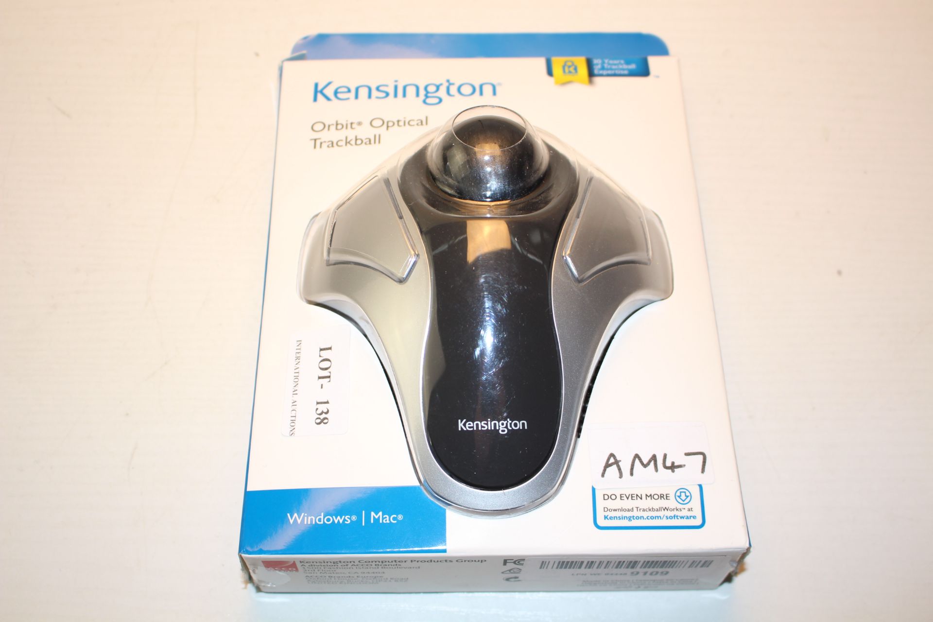 BOXED KENSINGTON ORBIT OPTICAL TRACKBALL WINDOWS/MACCondition ReportAppraisal Available on