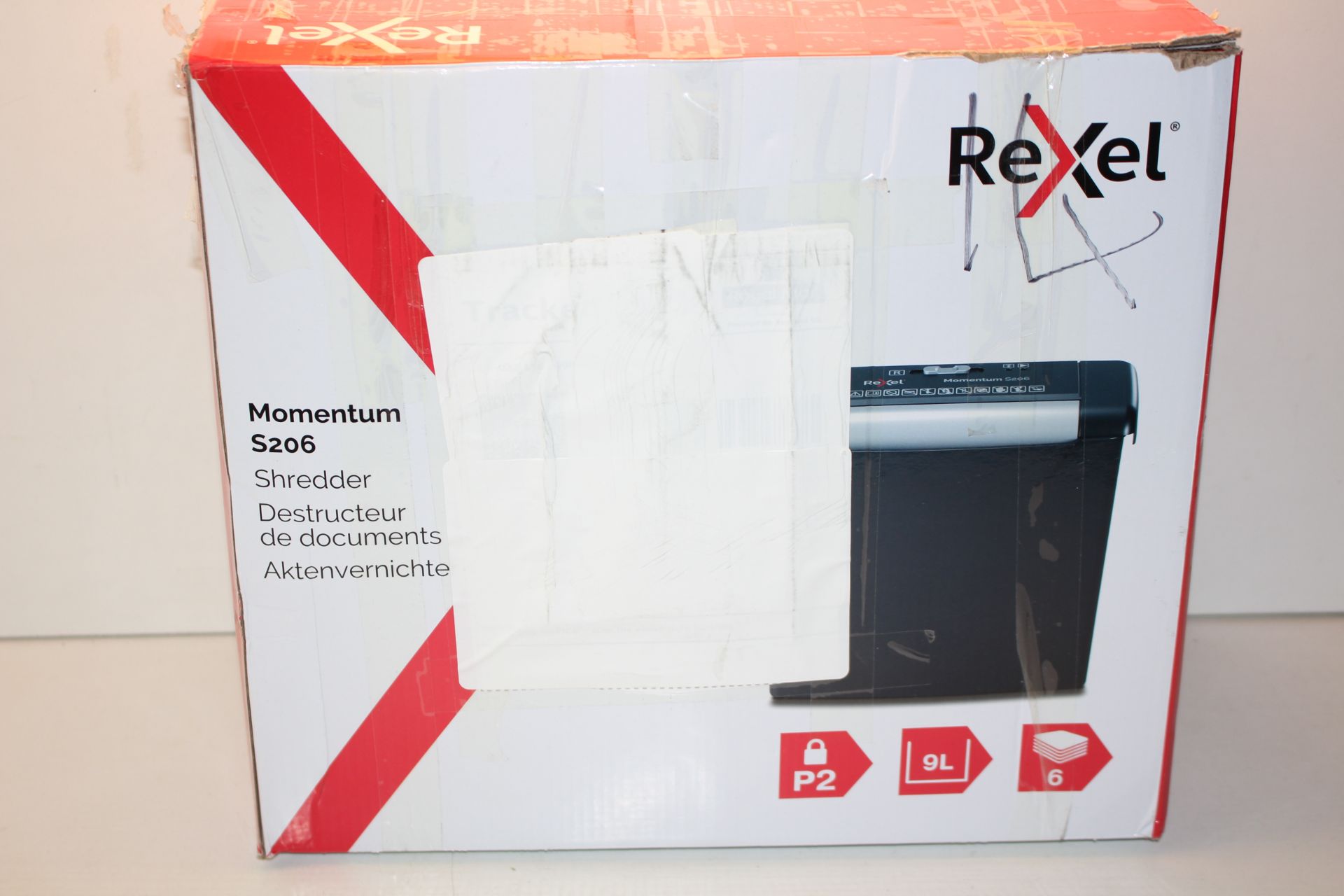 BOXED REXEL MOMENTUM S206 PAPER SHREDDER RRP £39.99Condition ReportAppraisal Available on Request-