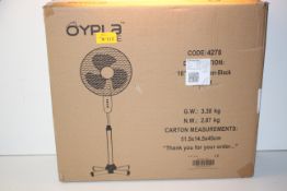 BOXED OYPLA HOME 16" STAND FAN BLACK RRP £34.99Condition ReportAppraisal Available on Request- All