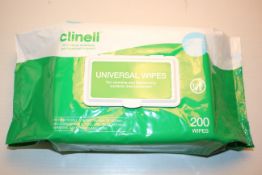 3X PACKS 200WIPES CLINELL UNIVERSAL WIPES PROFESSIONAL GRADE KILL 99.99% GERMS RRP £28.00Condition