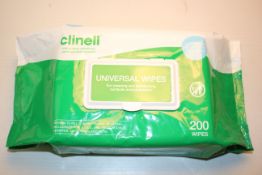 3X PACKS 200WIPES CLINELL UNIVERSAL WIPES PROFESSIONAL GRADE KILL 99.99% GERMS RRP £28.00Condition