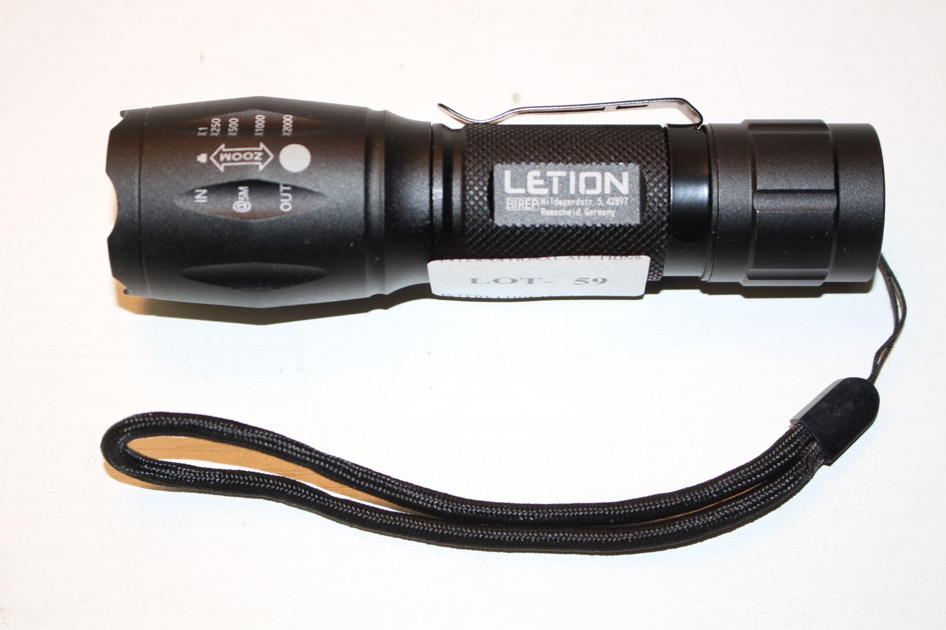 UNBOXED LETION LED TORCH Condition ReportAppraisal Available on Request- All Items are Unchecked/